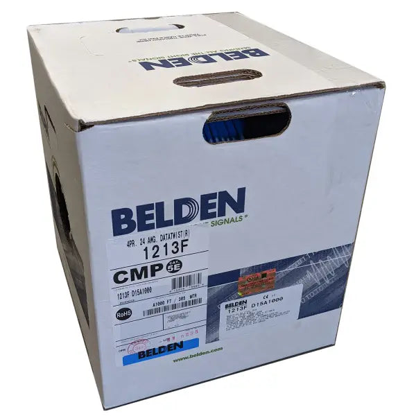 1000 ft. Solid Shielded F/UTP CAT5e (350MHz) Network Cable - FT6/CMP - Belden 1213F - Blue